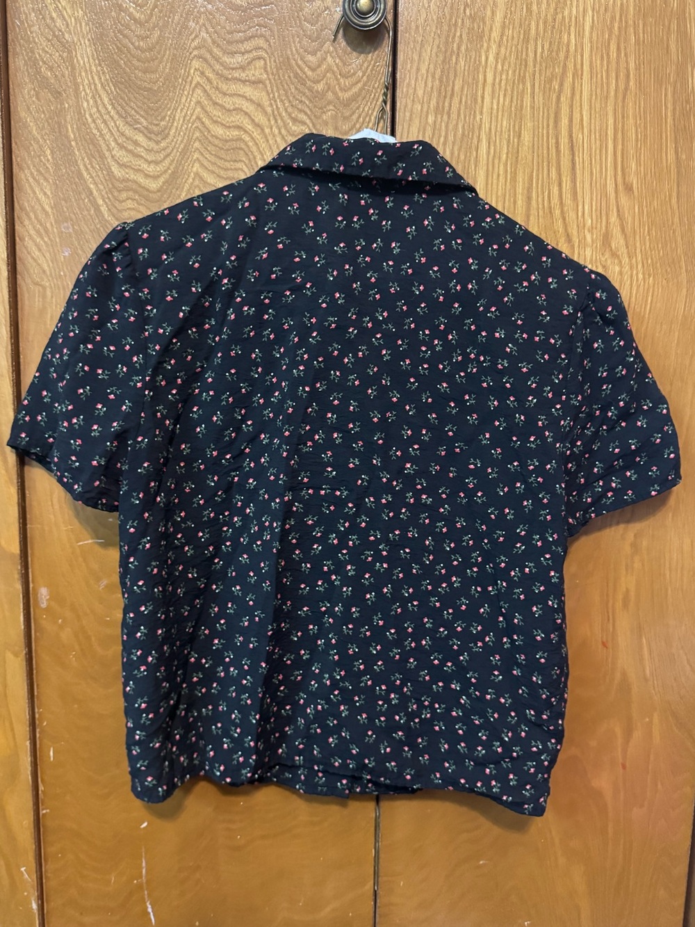 re:named Black Short-Sleeve Floral Button-Down Shirt - Picture 3 of 4